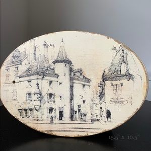 VINTAGE PARIS SKETCH ON WOOD